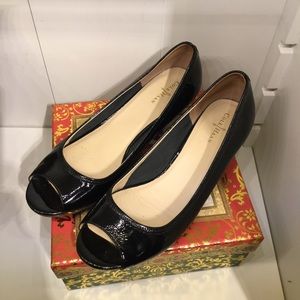 Cole Haan Air Tali black patent wedge shoes, 9M